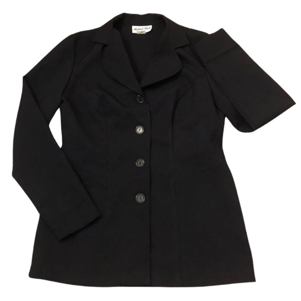 VINTAGE Michael Blake Women’s Tailored Blazer Button Down Black Size 8 Medium